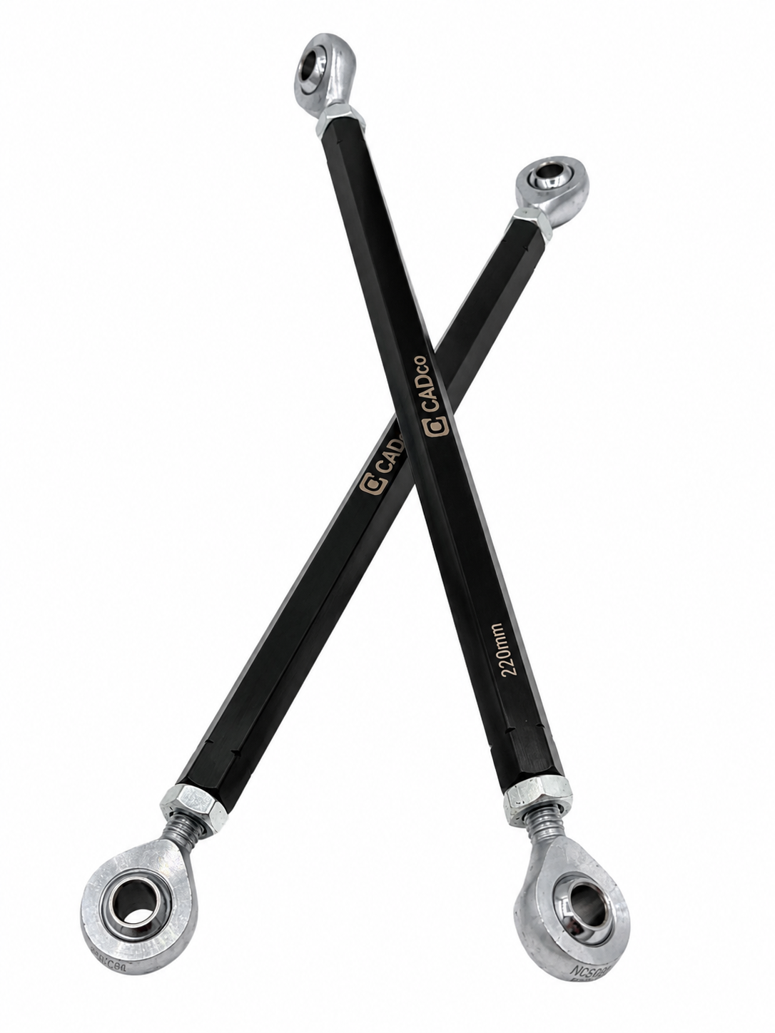 Black Hex Steering Arm with Rose Joints