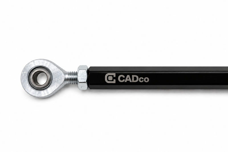 Black Hex Steering Arm with Rose Joints